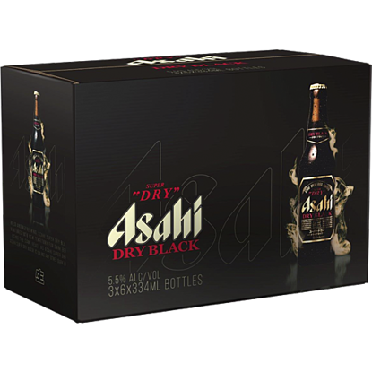Picture of Asahi Super Dry Black 18 x 334ml Bottles