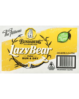 Picture of Bundaberg Lazybear Dry & Lime Can 375 ml