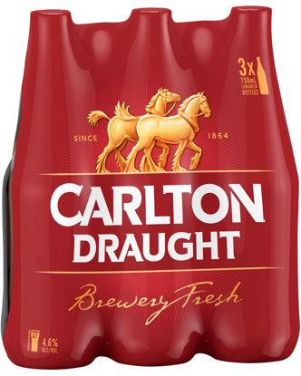 Picture of Carlton Draught Bottle 3Pk 750 ml