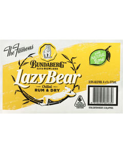 Picture of Bundaberg Lazybear Dry & Lime Can 375 ml